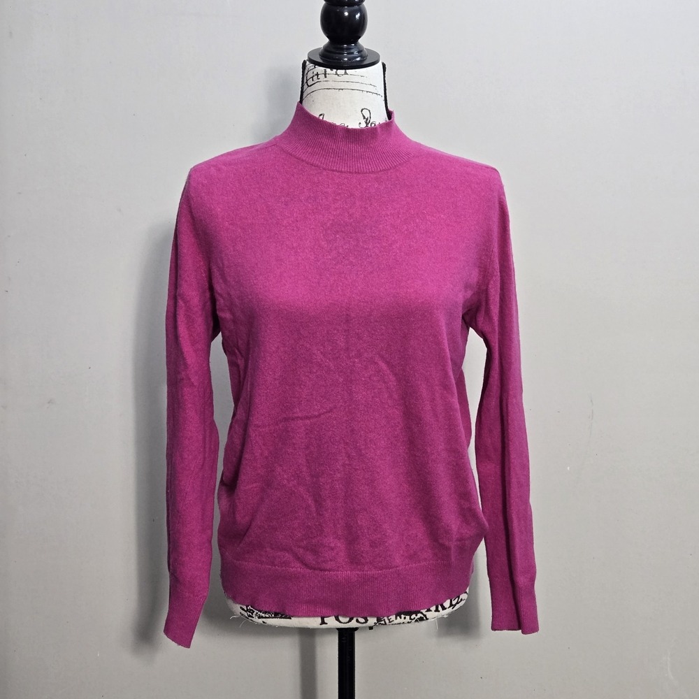 Banana Republic Flipucci Sweater Women L Pink Merino Wool Cashmere Cozy Barbie